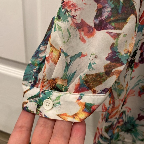 Apt 9 Sheer Button Down Tunic Blouse - Women’s Petite Large - NEW WITHOUT TAGS! - Picture 4 of 6